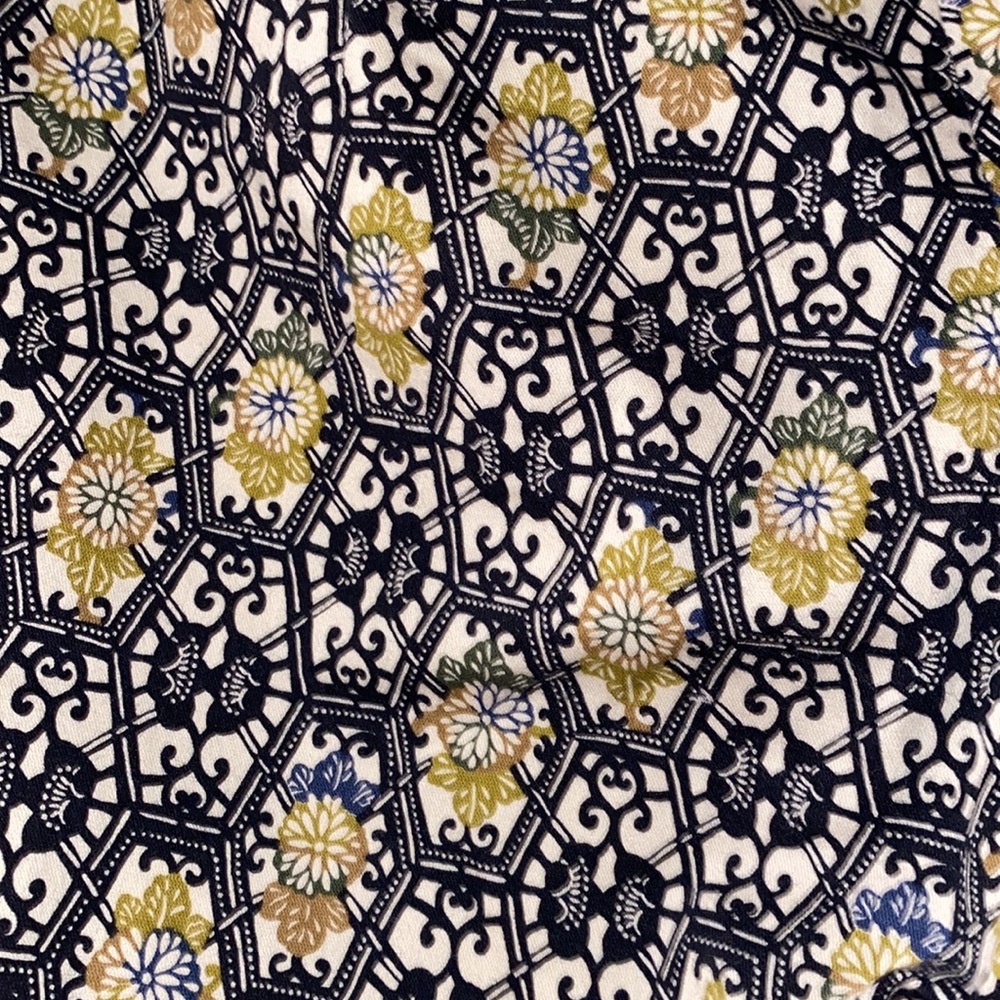 HPπ Michael Kors Bergdorf Goodman vintage pants black Zip yellow green print 0 - Picture 3 of 9